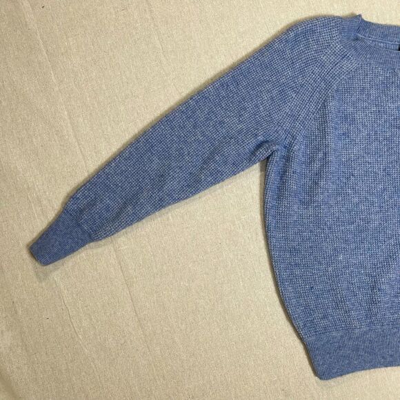 J. Crew | Light Blue Waffle Knit Wool & Alpaca Blend Crewneck Sweater - Small - Picture 3 of 9